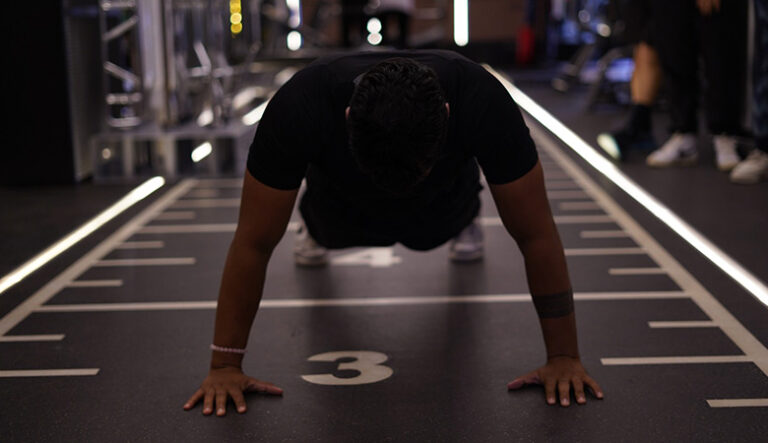 Person doing chest exercises