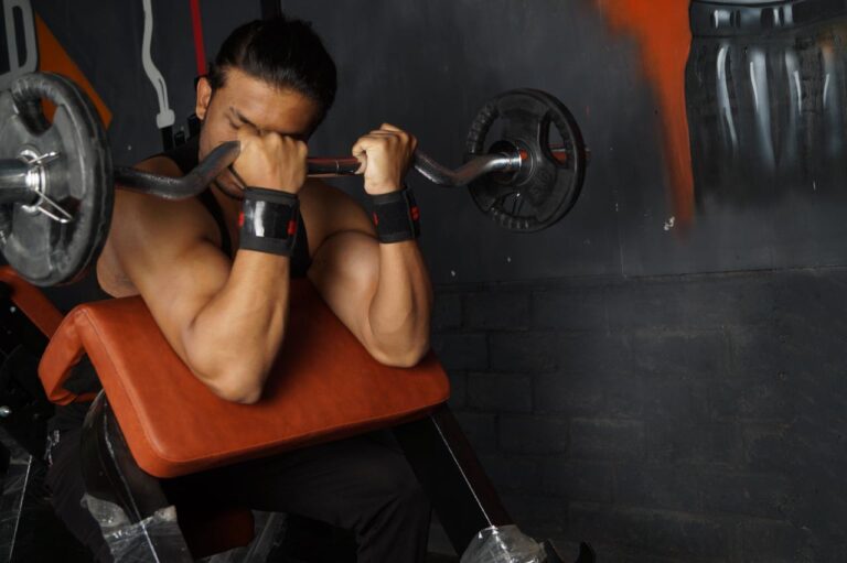 Biceps workout at gym