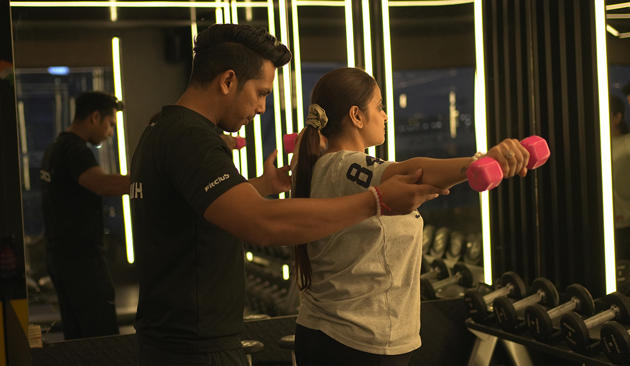 Personal training at the gym